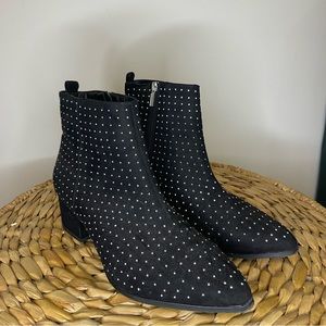 Studded black booties